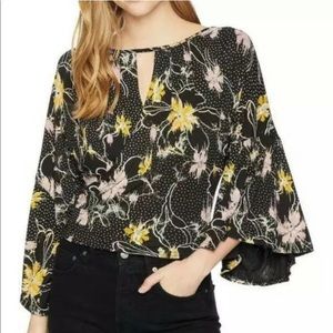 Free People Last Time Printed Flowy Boho Top